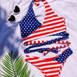 SHEIN American flag bikini